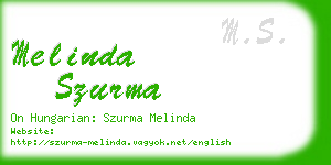 melinda szurma business card